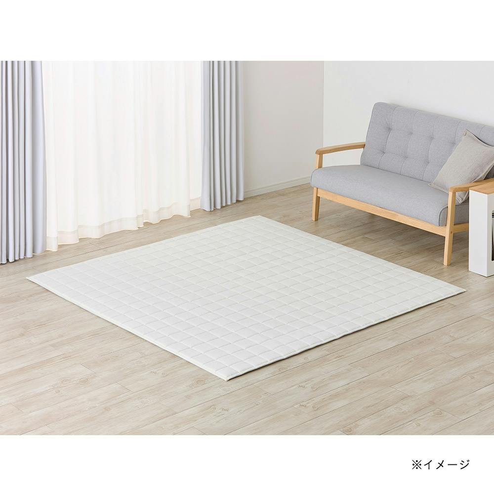 ＆Pet 洗えるクッションラグ Pitapa ホワイト 幅185cm 奥行185cm