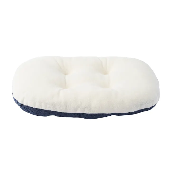 犬猫兼用 防ダニ/抗菌防臭 丸型ベッド M ネイビー