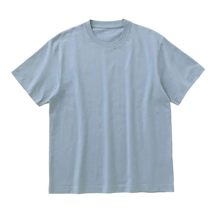 やさしい肌触りの綿100%Tシャツ ブルー M