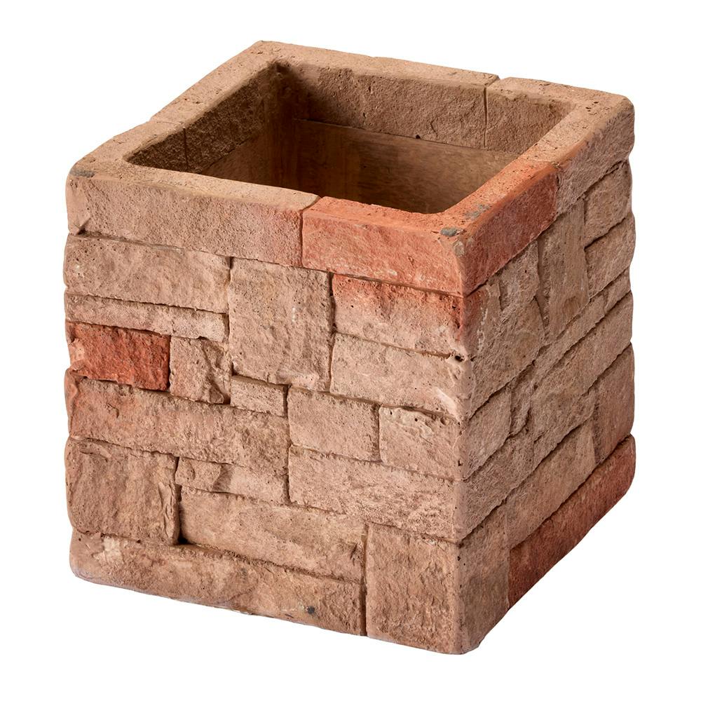 ファイバーセメント鉢 レンガ ピンクベージュ S