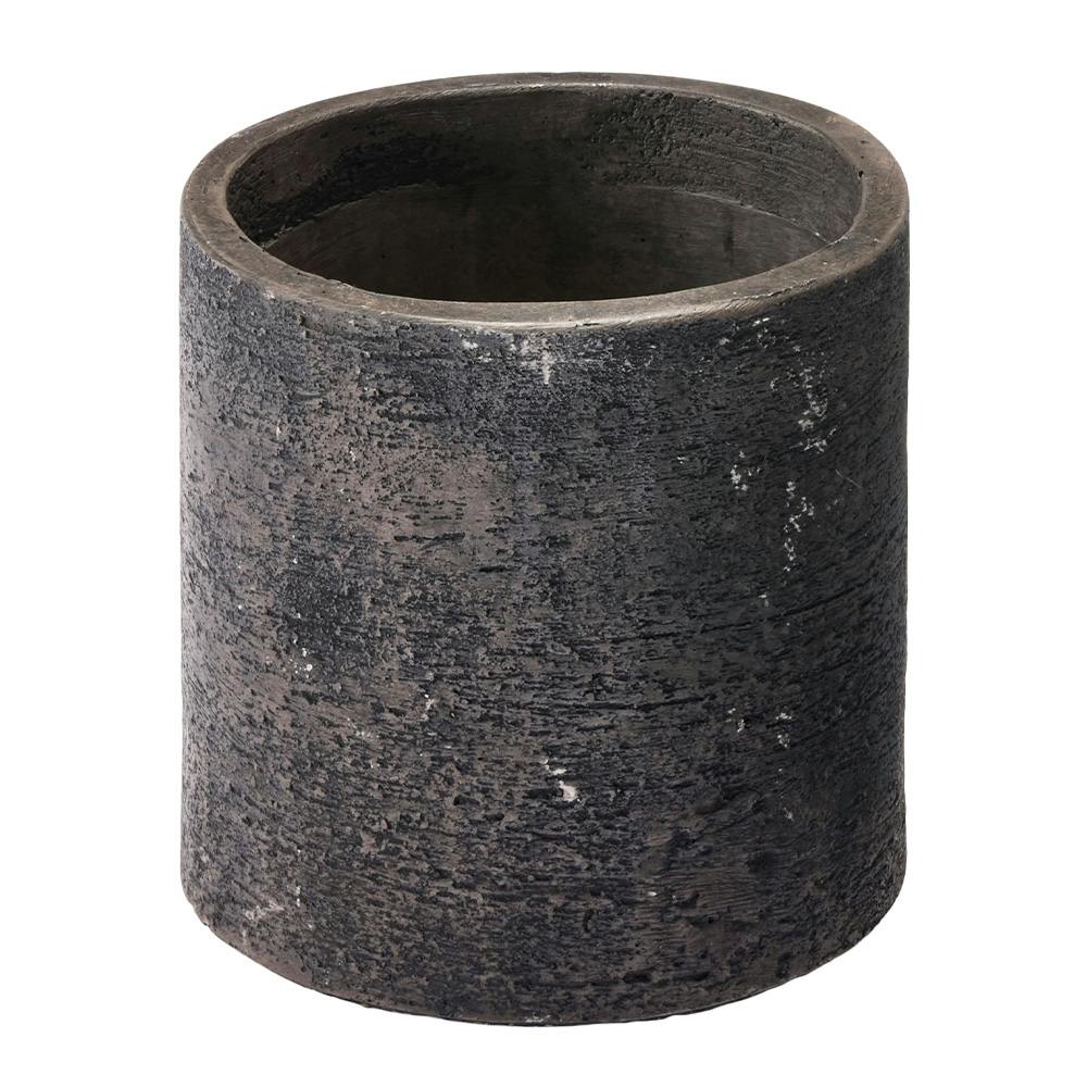 ファイバーセメント鉢 モダン ダークグレー S