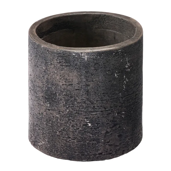 ファイバーセメント鉢 モダン ダークグレー S