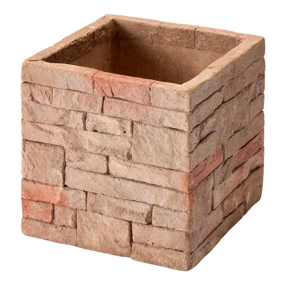 ファイバーセメント鉢 レンガ ピンクベージュ M