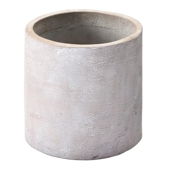 ファイバーセメント鉢 モダン アンティークホワイト M