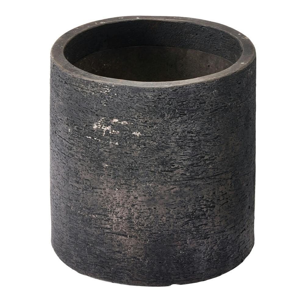 ファイバーセメント鉢 モダン ダークグレー M