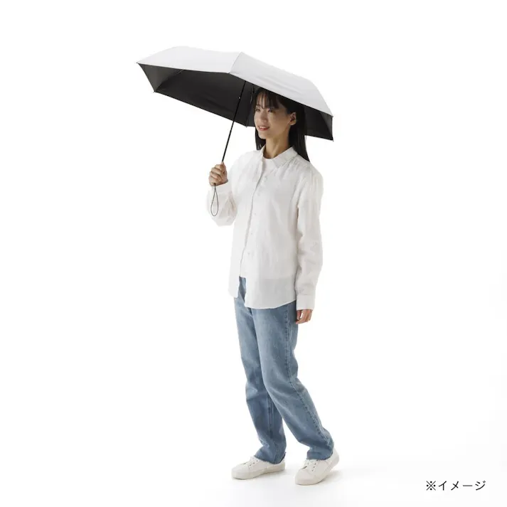 涼しく感じる日傘としても使える折傘 ホワイト 50cm