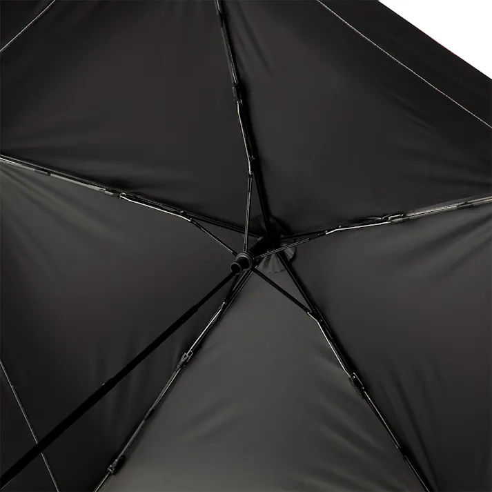 日差しも紫外線も雨も遮れる軽量折傘 グレー×ベージュ 50cm