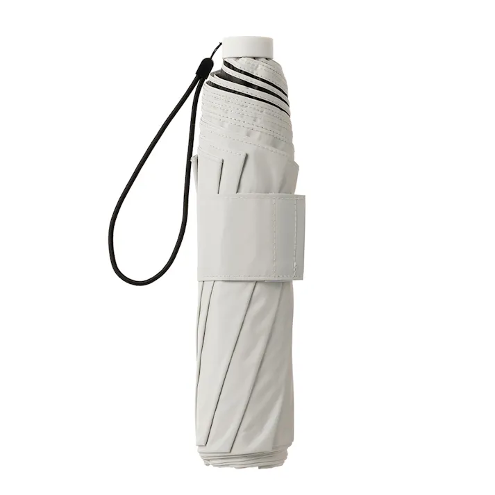 日傘としても使える畳みやすい軽量折傘 オフホワイト 60cm