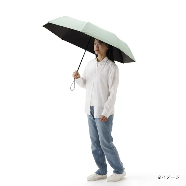 日傘としても使える畳みやすい軽量折傘 ミントグリーン 60cm