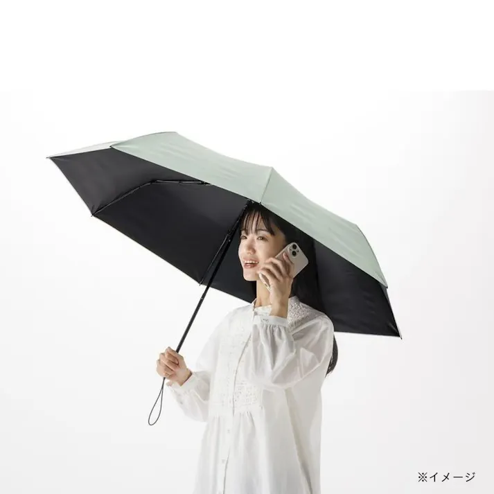 日傘としても使える畳みやすい軽量折傘 ミントグリーン 60cm