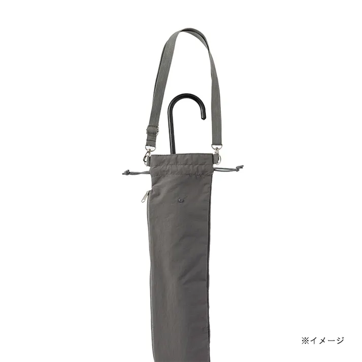 吸水マイクロファイバー付き 折傘にも長傘にも使えるトートバッグ グレー 68cm