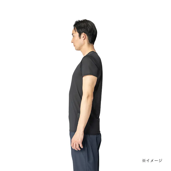SD ひんやりインナー 丸首 L ブラック