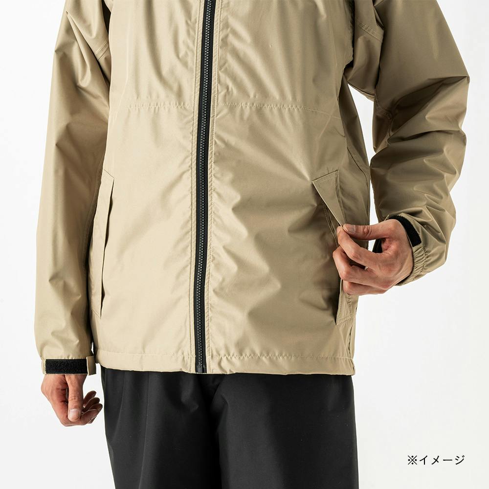 内ポケットになる収納袋付レインスーツ L ベージュ | 作業着・作業服