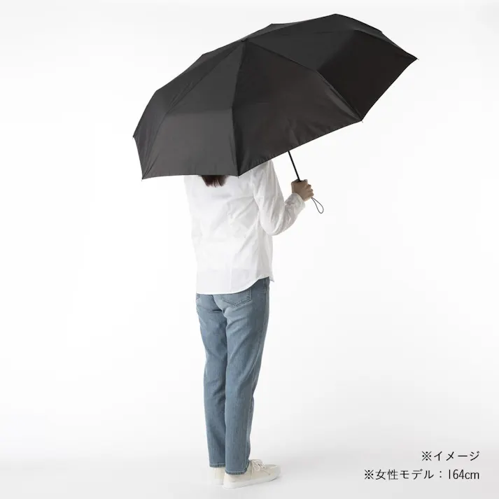 畳みやすい自動開閉折りたたみ傘 ブラック 68.5cm
