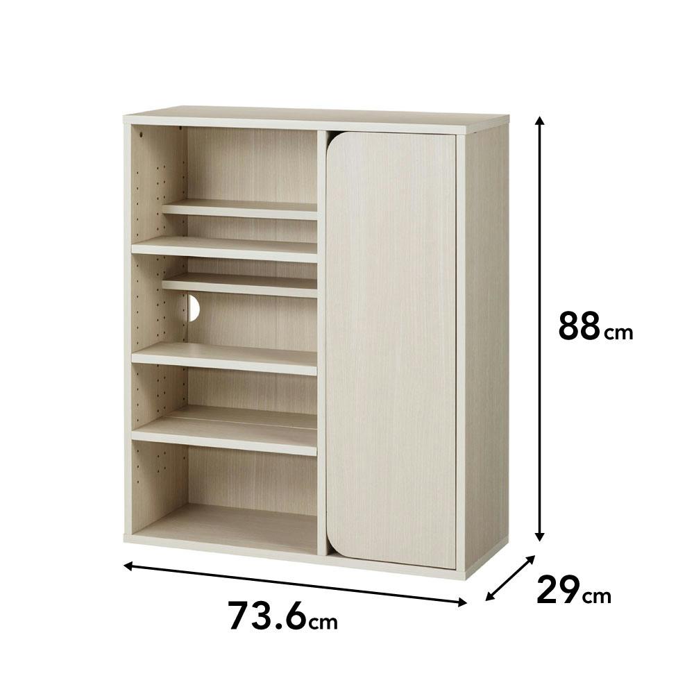 ディスプレイ可動棚収納ボックス ホワイト SH17 幅73.6cm 奥行29cm 高さ88cm