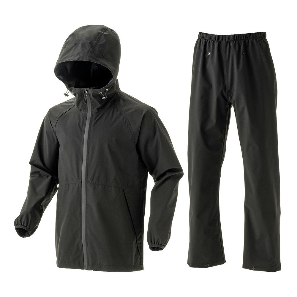 ムレにくいストレッチレインスーツ L ブラック | 作業着・作業服・安全