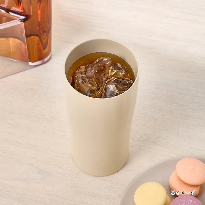 汚れにくい薄口ステンレスタンブラー 350ml ベージュ
