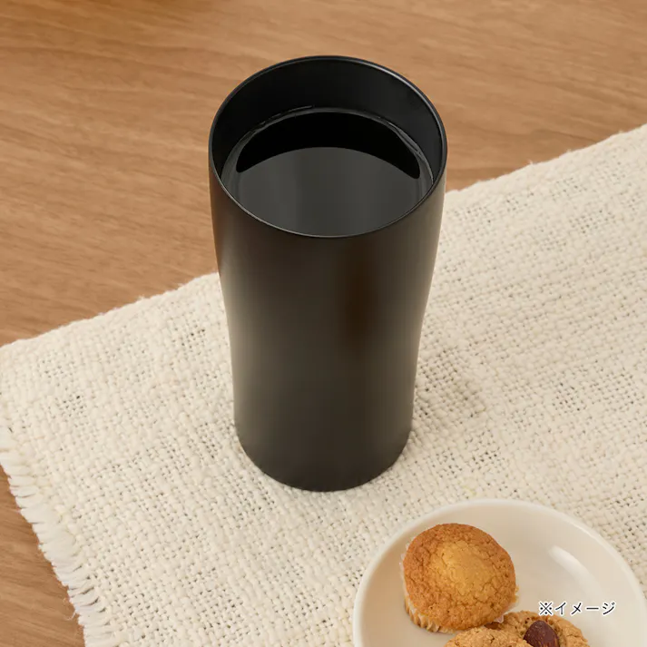 汚れにくい薄口ステンレスタンブラー 350ml ブラック