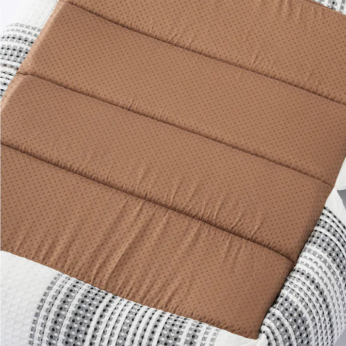 縁付きスクエアベッド Mサイズ Bambooワッフルストライプ