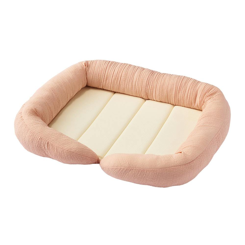 縁付きスクエアベッド Mサイズ ピンク