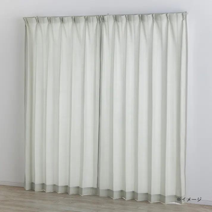 花粉キャッチ4枚セットカーテン グリーン 幅100cm 丈135cm