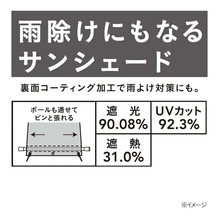 雨除けにもなるサンシェード ブラウン 幅200cm 高さ280cm