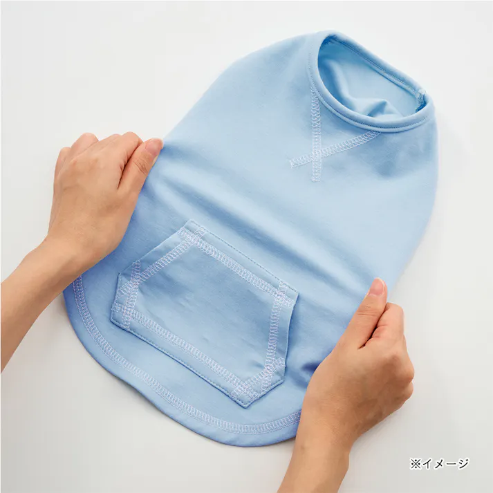 【送料無料】ポケット付きタンクトップ Sサイズ ライトブルー ペット服(犬の服)