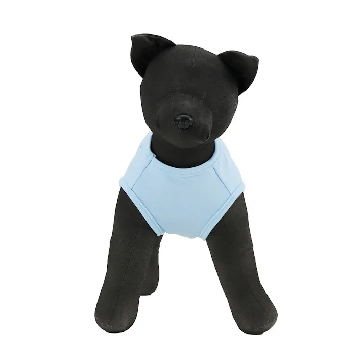 【送料無料】ポケット付きタンクトップ Sサイズ ライトブルー ペット服(犬の服)