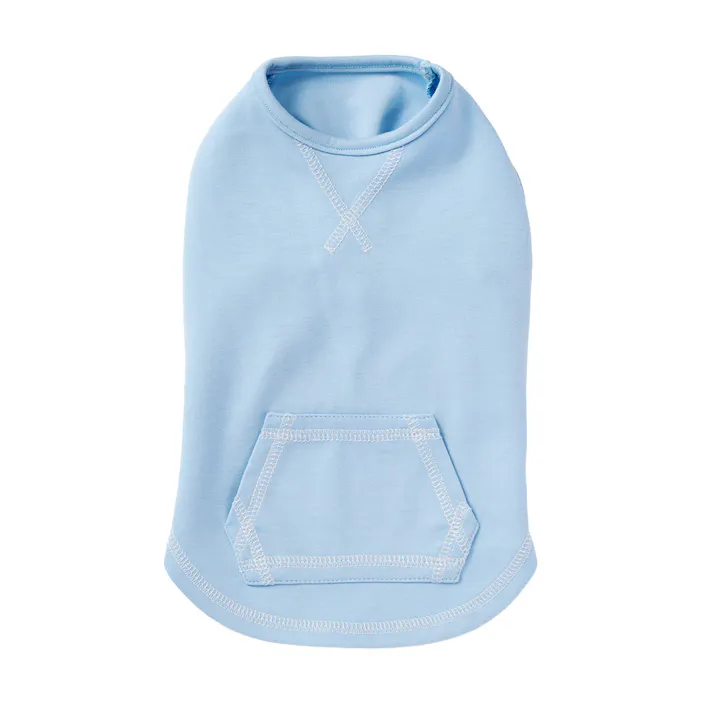【送料無料】ポケット付きタンクトップ Lサイズ ライトブルー ペット服(犬の服)