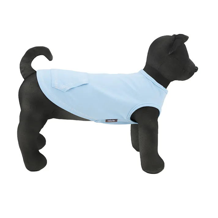 【送料無料】ポケット付きタンクトップ Lサイズ ライトブルー ペット服(犬の服)