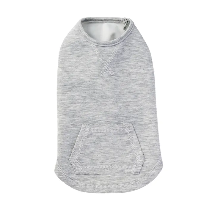 【送料無料】ポケット付きタンクトップ Lサイズ グレー ペット服(犬の服)