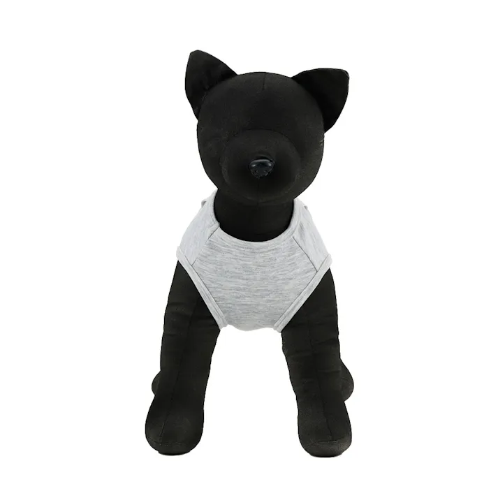 【送料無料】ポケット付きタンクトップ Lサイズ グレー ペット服(犬の服)