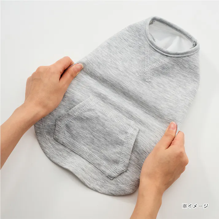 【送料無料】ポケット付きタンクトップ MDサイズ グレー ペット服(犬の服)