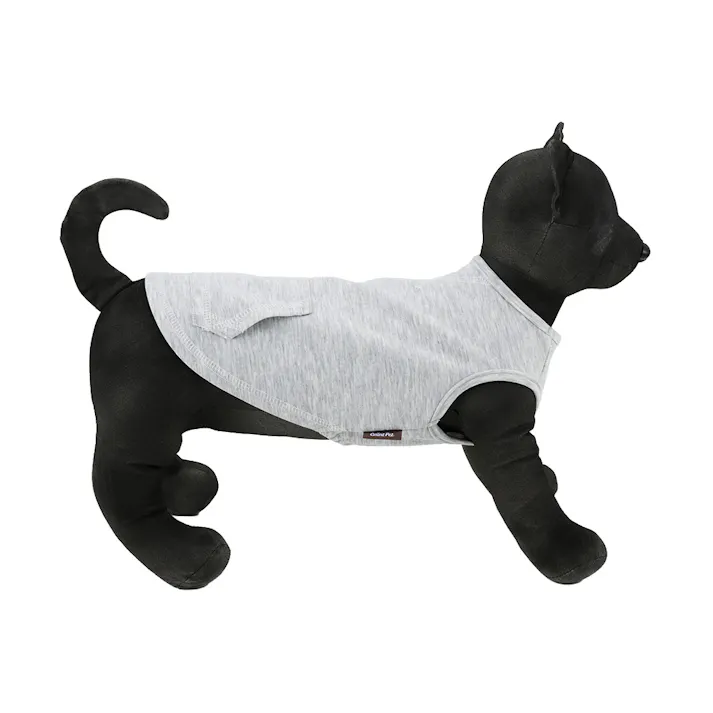 【送料無料】ポケット付きタンクトップ MDサイズ グレー ペット服(犬の服)