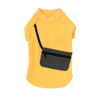 【送料無料】バッグ付きトレーナー Mサイズ マスタード ペット服(犬の服)