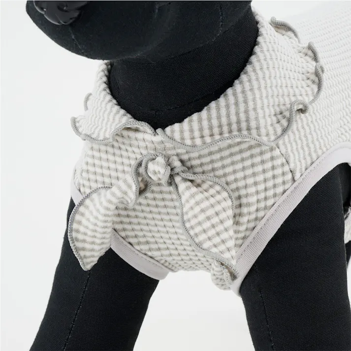 【送料無料】襟付きボーダータンクトップ SDサイズ グレー ペット服(犬の服)