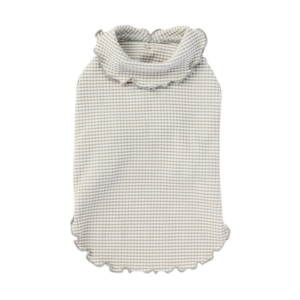 【送料無料】襟付きボーダータンクトップ Mサイズ グレー ペット服(犬の服)