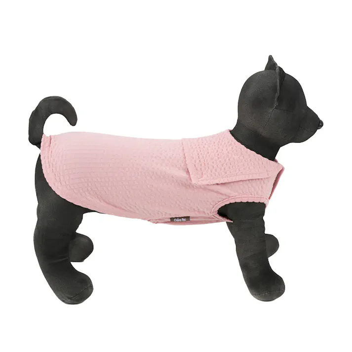 【送料無料】襟付きタンクトップ Lサイズ ピンク ペット服(犬の服)