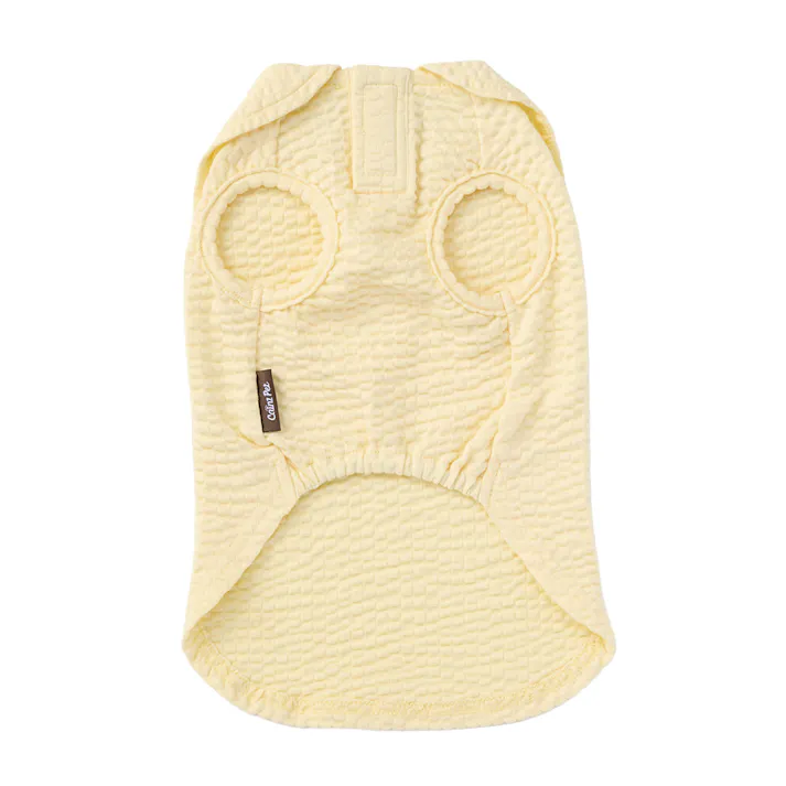 【送料無料】襟付きタンクトップ MDサイズ イエロー ペット服(犬の服)