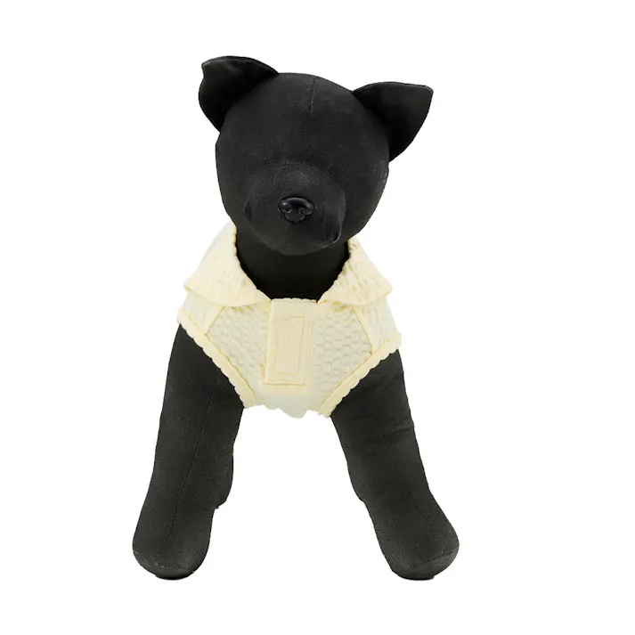 【送料無料】襟付きタンクトップ MDサイズ イエロー ペット服(犬の服)