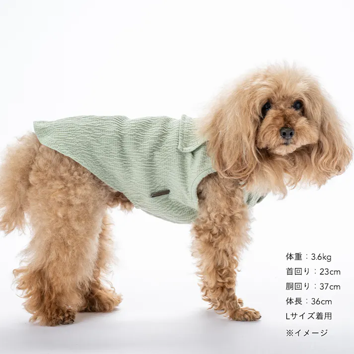 【送料無料】襟付きタンクトップ Sサイズ ピスタチオグリーン ペット服(犬の服)