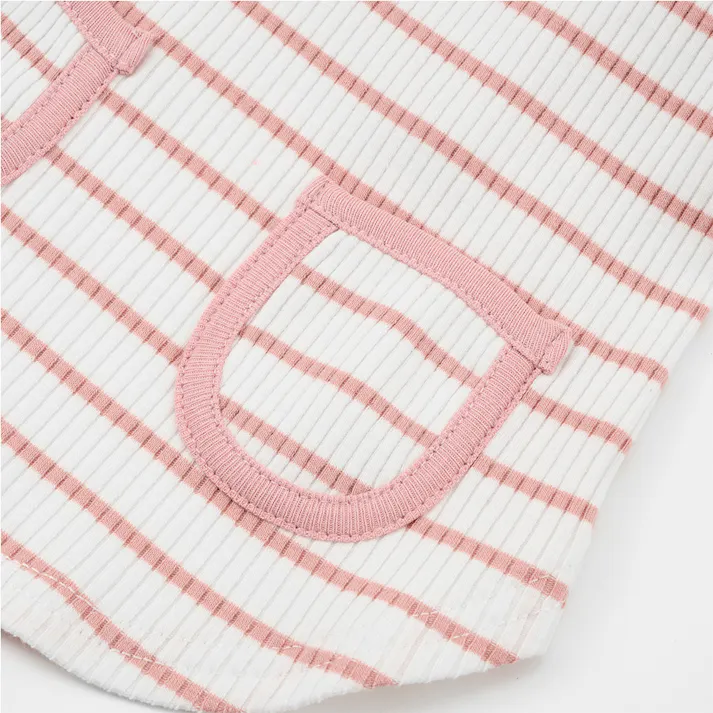 【送料無料】ボーダーリブカットソー SDサイズ ピンク ペット服(犬の服)