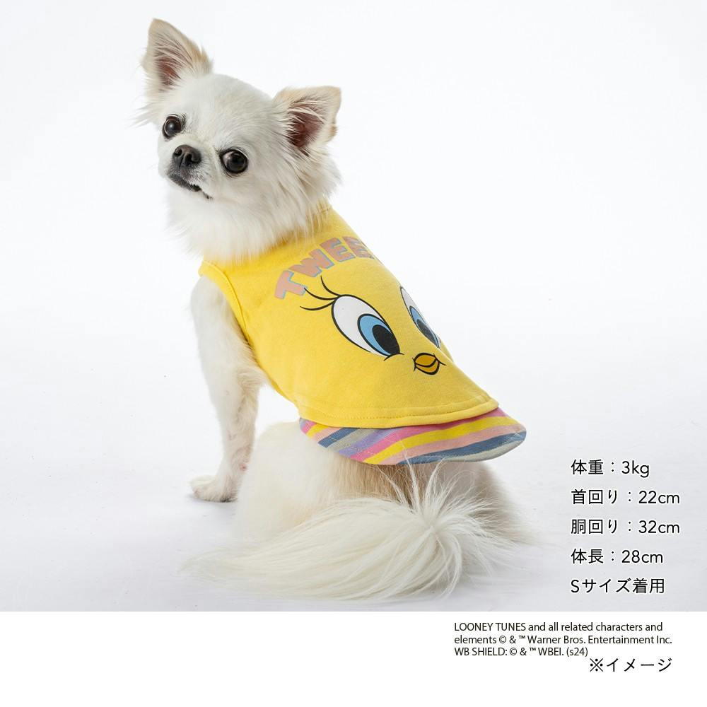 送料無料】重ね着風タンクトップ トゥイーティー Lサイズ ペット服(犬