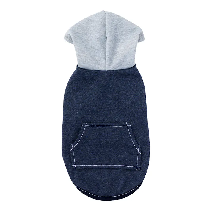 【送料無料】コンビネーションパーカー ネイビー Mサイズ ペット服(犬の服)