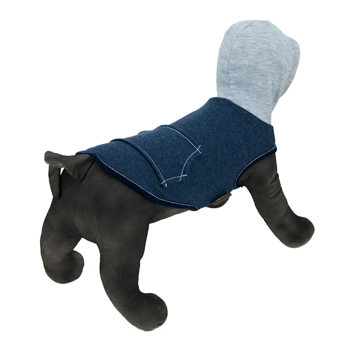 【送料無料】コンビネーションパーカー ネイビー Mサイズ ペット服(犬の服)