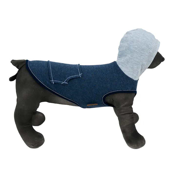 【送料無料】コンビネーションパーカー ネイビー Mサイズ ペット服(犬の服)