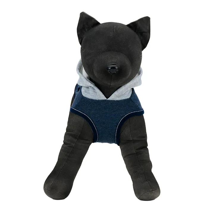 【送料無料】コンビネーションパーカー ネイビー Mサイズ ペット服(犬の服)
