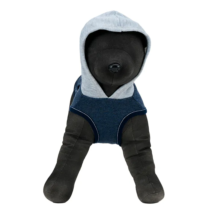 【送料無料】コンビネーションパーカー ネイビー Mサイズ ペット服(犬の服)
