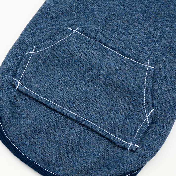 【送料無料】コンビネーションパーカー ネイビー Mサイズ ペット服(犬の服)