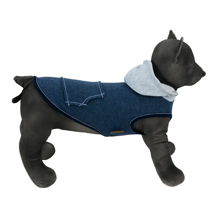 【送料無料】コンビネーションパーカー ネイビー Lサイズ ペット服(犬の服)